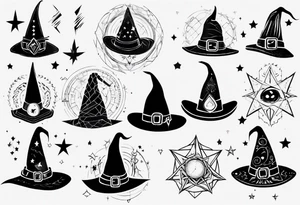 Cute witch hat tattoo idea