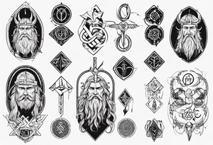 nordic god with rune tattoo idea