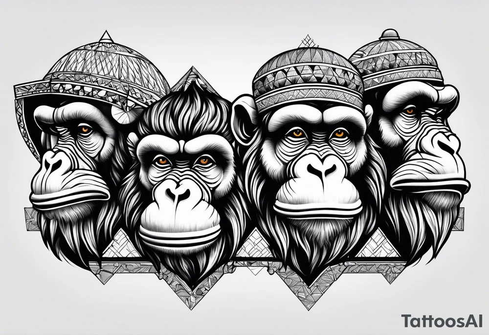 three wise monkeys tattoo idea