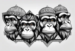 three wise monkeys tattoo idea