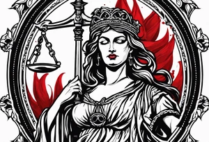 lady justice and blood tattoo idea