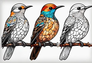 Female flicker bird tattoo idea
