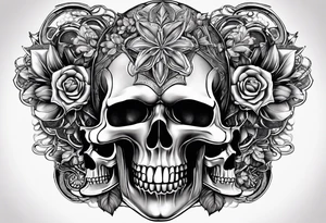H.R. Giger skulls, water flow shapes, geometric shapes, flowers tattoo idea