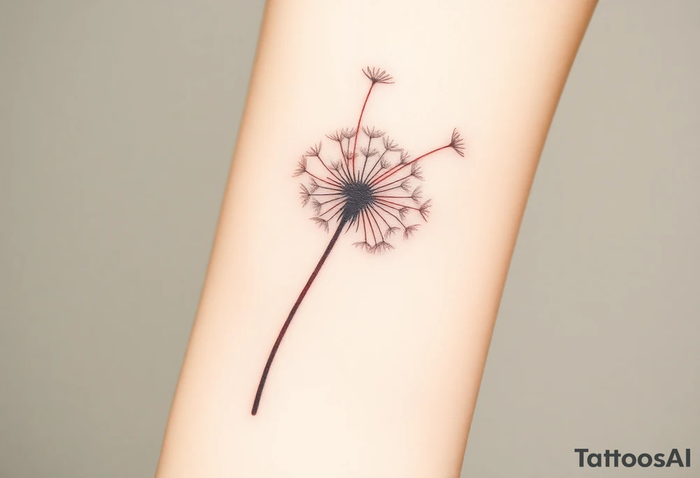 Dandelion realistic tattoo idea