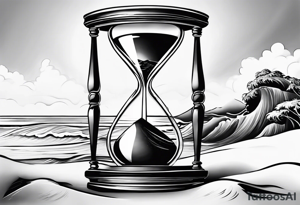 Make time count. watch and sand flying around hourglass tattoo idea