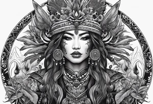 dark fantasy style shaman, witch doctor tattoo idea