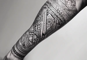 pattern geometric full male leg sleeve tattoo idea
