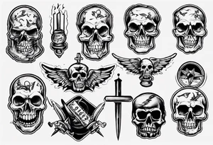 Old school without skulls in the style of Norman Collins tattoo idea