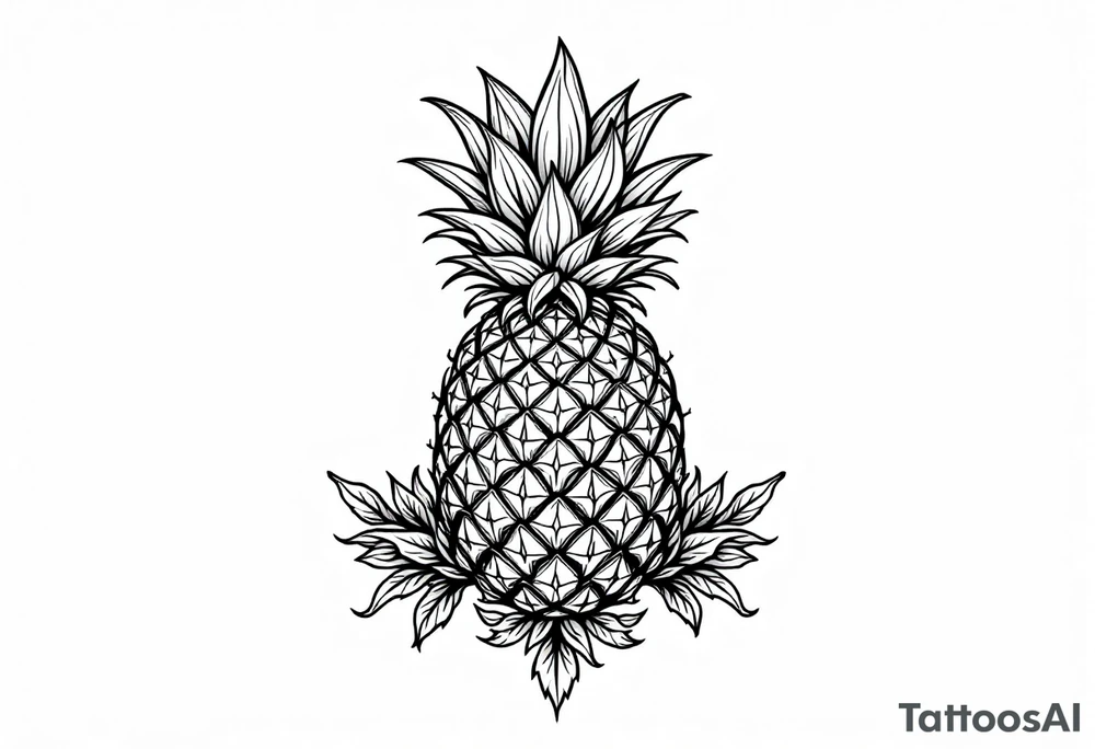 Crown pineapple vagina anus tattoo idea
