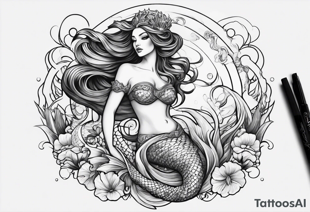 Aquarius mermaid tattoo idea