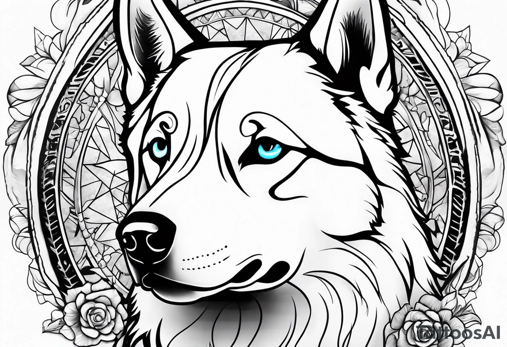 Siberian Husky tattoo idea