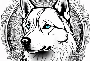 Siberian Husky tattoo idea