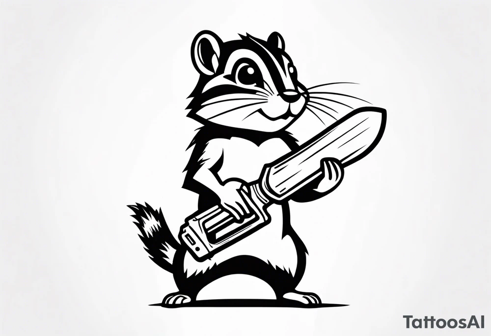 Chipmunk with a chainsaw tattoo idea