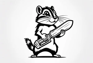 Chipmunk with a chainsaw tattoo idea