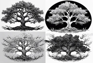 A tree progressing from death to life tattoo idea