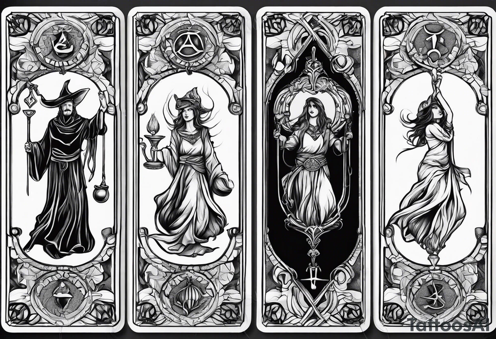 Neo traditional hanged man tarot tattoo idea