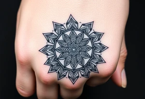 intricate mandala with sacred geometry and cosmic elements tattoo idea