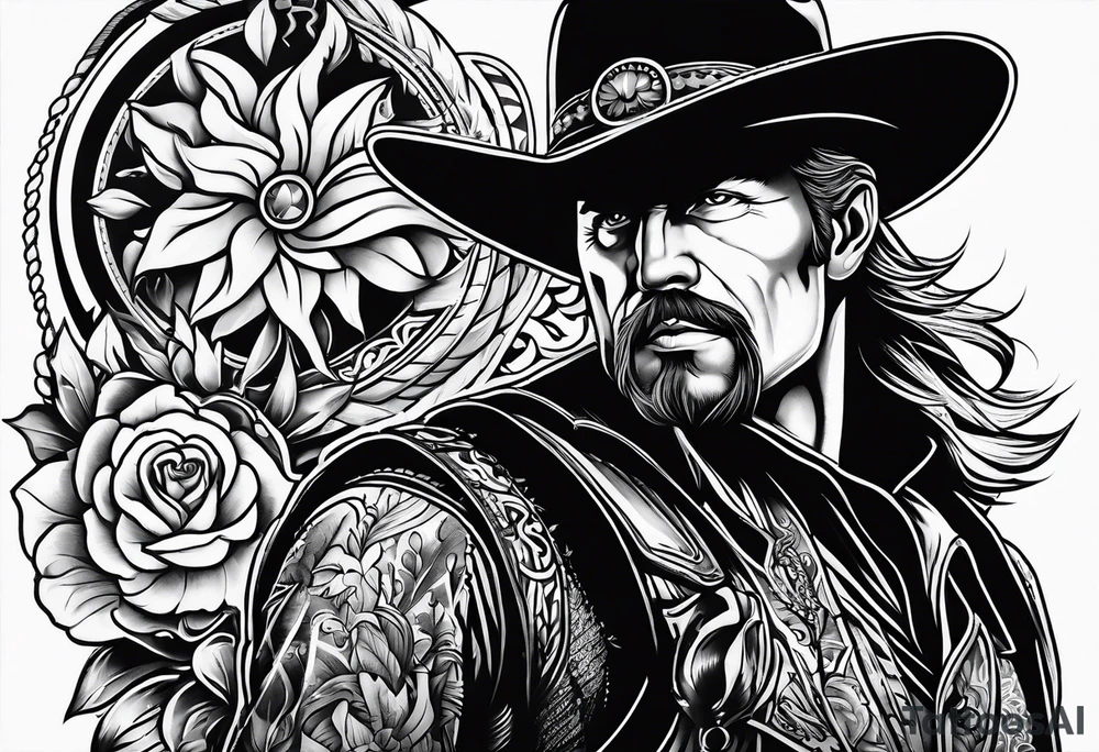 Old cowboy tattoo idea
