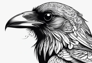 raven head tattoo idea