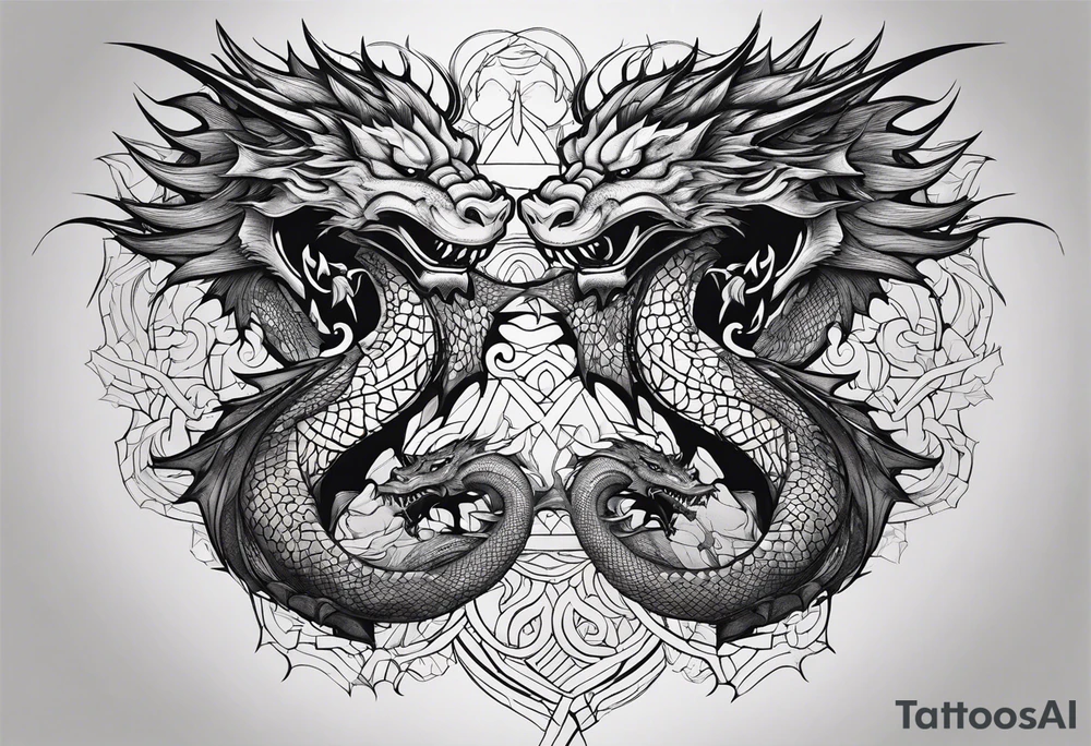 roaring dragons tattoo idea