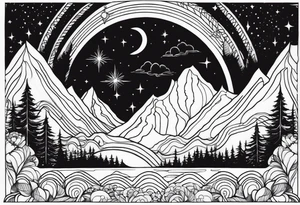 northern lights pattern tattoo idea