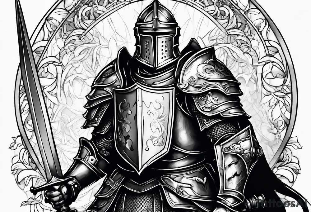 knight with heavy armor tattoo idea