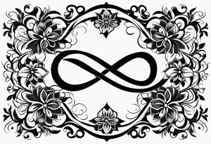 Simple Infinity symbol with negative space floral tattoo idea