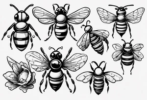 Biene, comic, klein, gesicht, seitenansicht tattoo idea