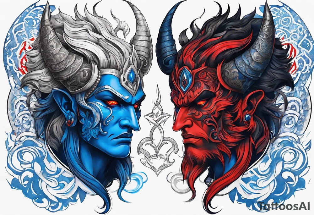 hades symbols blue and red
shadowns tattoo idea