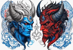 hades symbols blue and red
shadowns tattoo idea