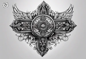 Cross tattoo with a “L” and “T” in it tattoo idea