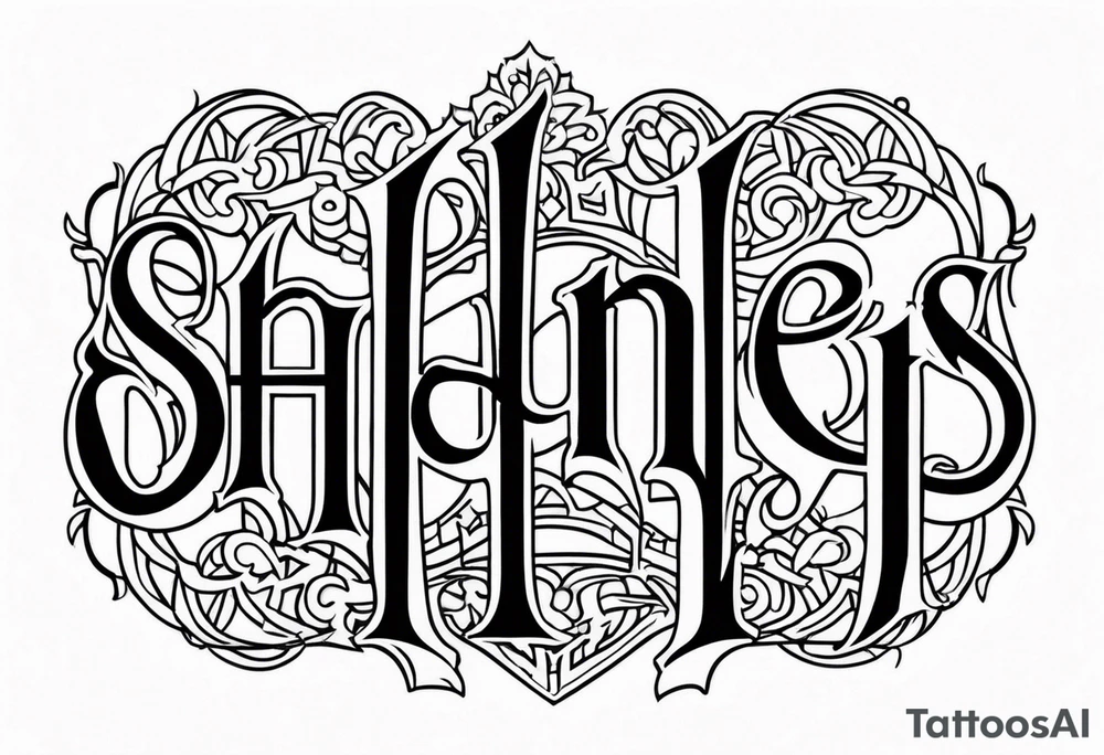 Shanes and brandy written as a Ambigram tattoo idea