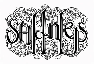 Shanes and brandy written as a Ambigram tattoo idea