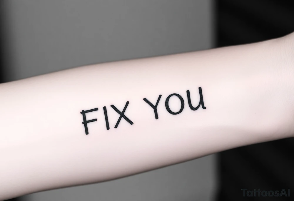 flash tattoo sheet FIX YOU text minimalist tattoo idea