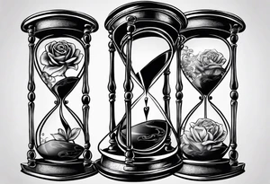 Hour glass with Brain and heart inside tattoo idea