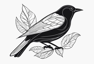 Create a blackbird that does not look similar to all the other blackbirds you’ve created tattoo idea