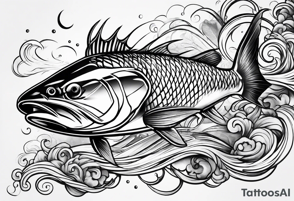fishing in heaven tattoo idea