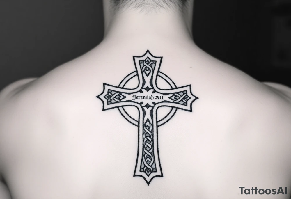 Celtic cross with Jeremiah 29:11 tattoo idea