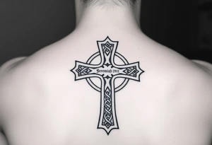 Celtic cross with Jeremiah 29:11 tattoo idea