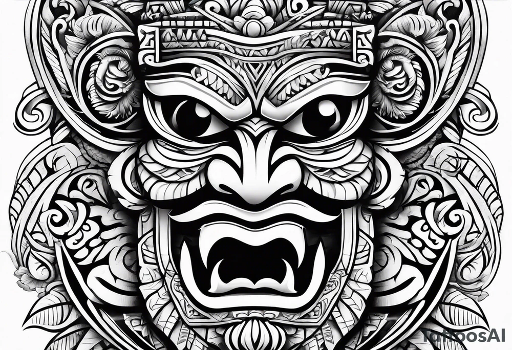 hawaiian tiki tattoo idea
