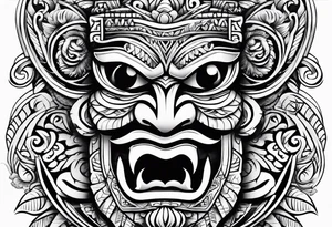 hawaiian tiki tattoo idea