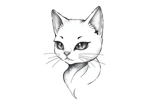Adorable luna cat tattoo idea