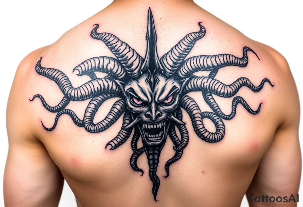 Beautiful dark Medusa tattoo idea