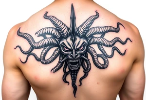 Beautiful dark Medusa tattoo idea