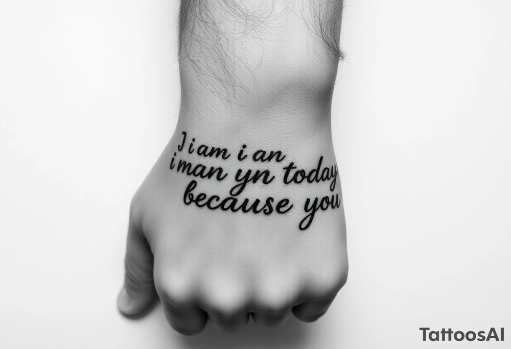 i am the man i am today because of you tattoo idea
