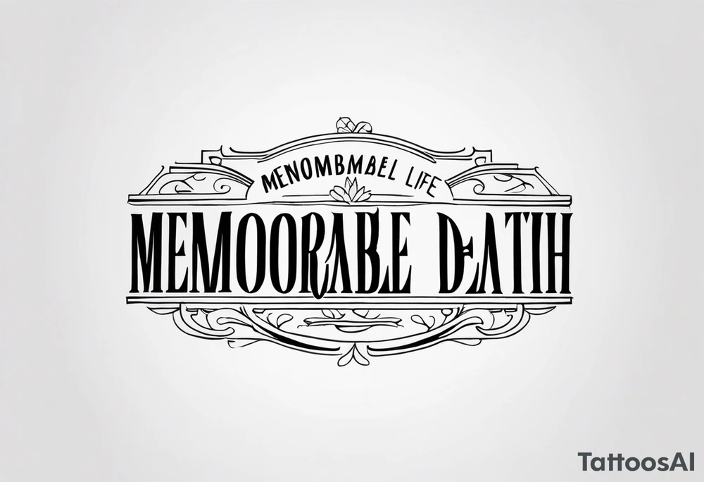 armband with these words: memorable life honorable death tattoo idea