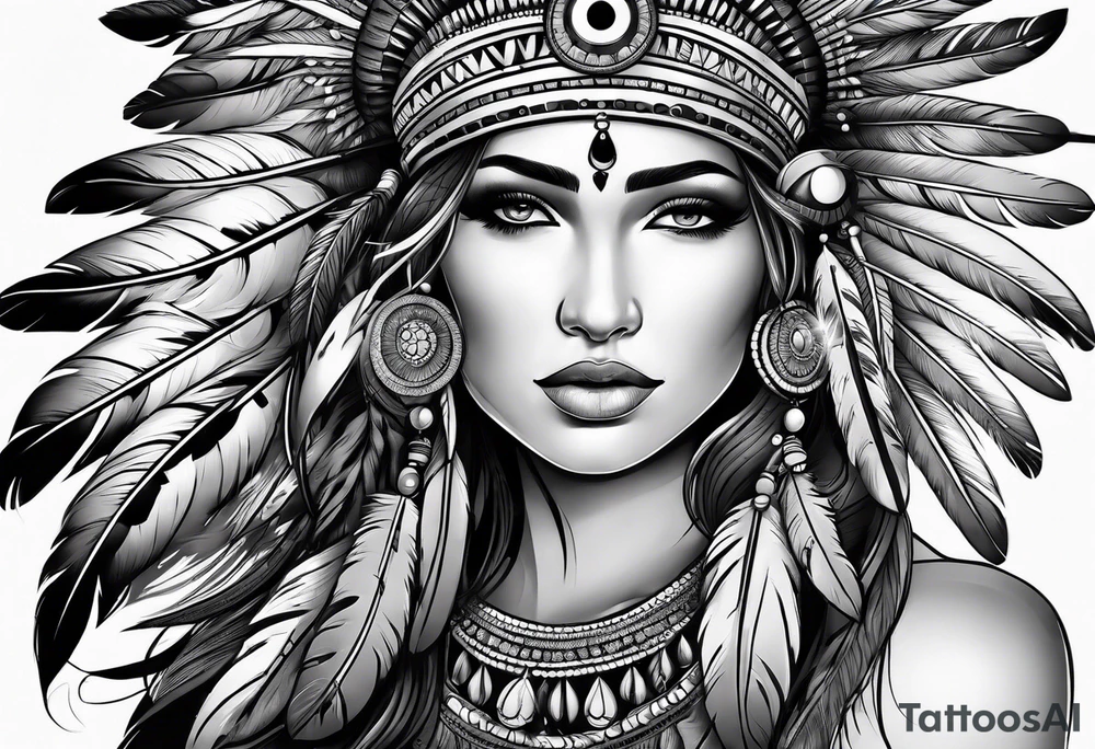 Indian feathers tattoo idea