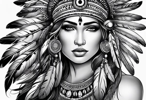 Indian feathers tattoo idea