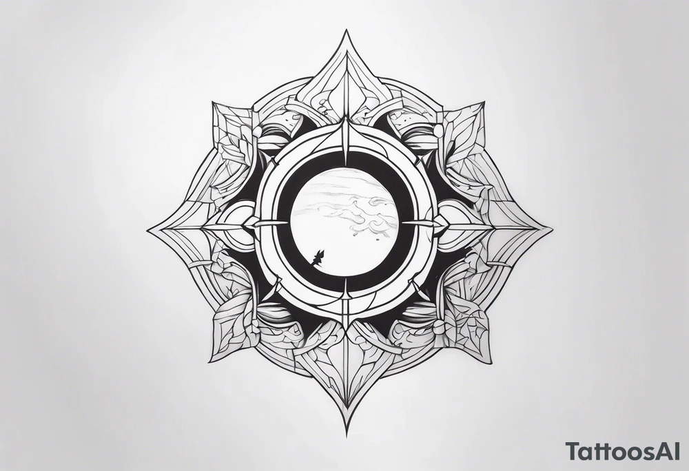long tattoo with a halo tattoo idea