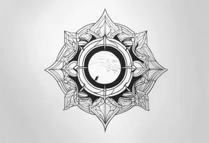 long tattoo with a halo tattoo idea